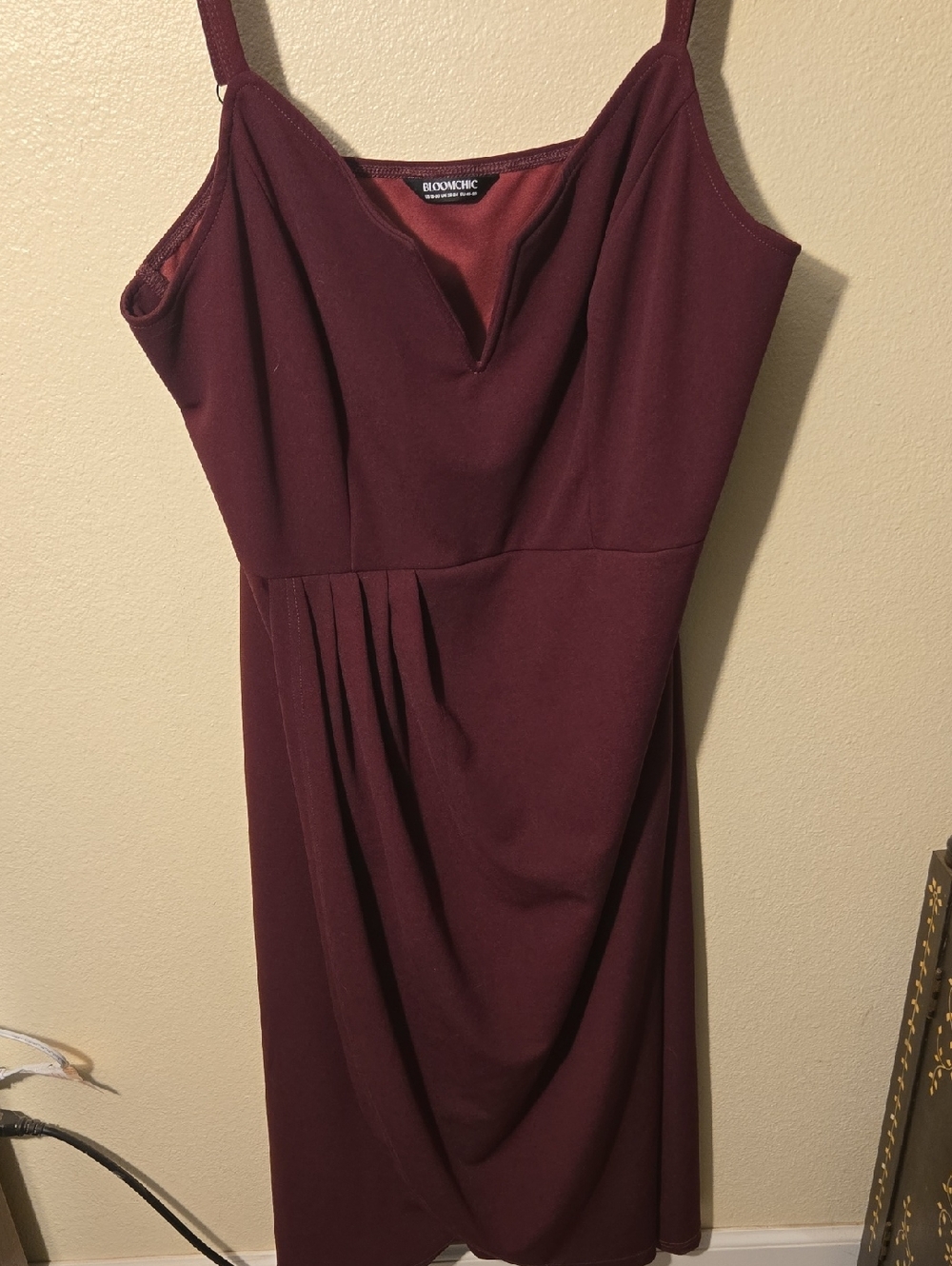 BloomChic Wine Burgundy Midi Spaghetti Strap Dress Size 18/20